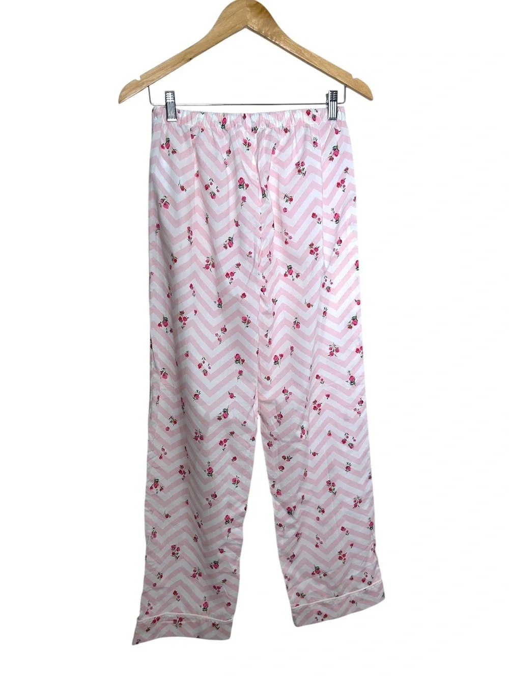BedHead PJS Pink Rose Chevron Print Organic Cotton Pajamas Set Women’s Size XS